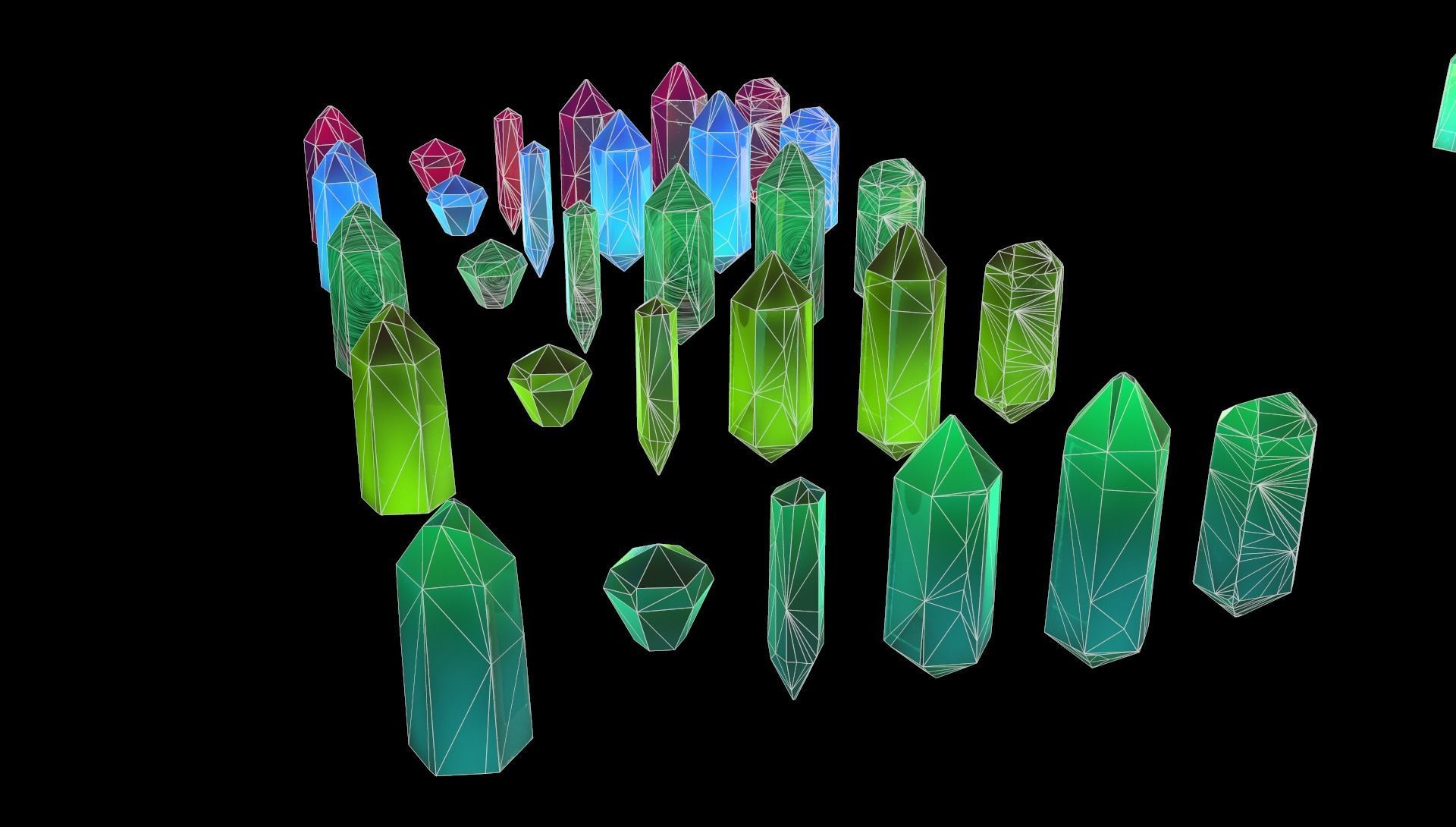 Cristalls asset Low-poly 3D model_5