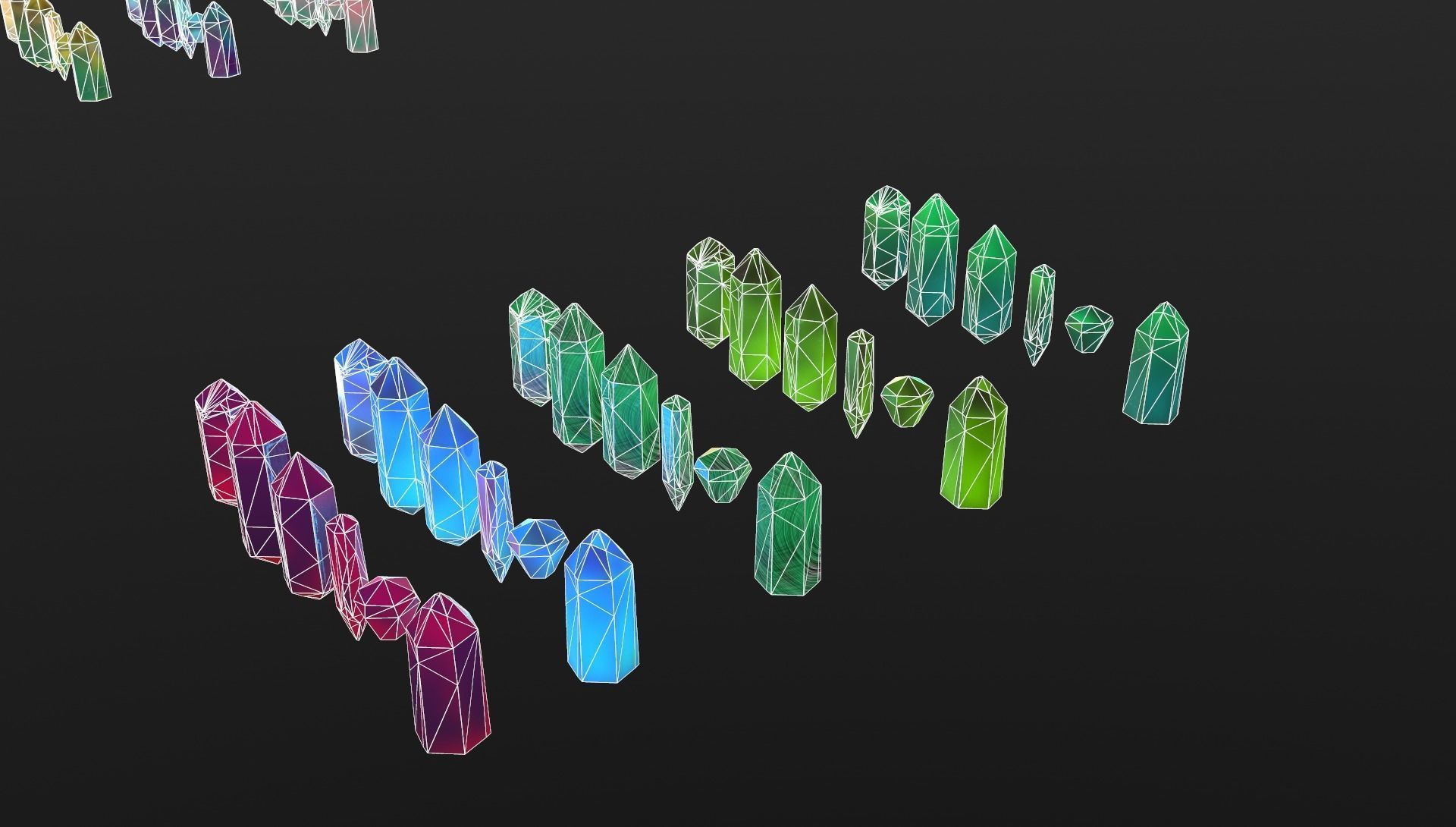 Cristalls asset Low-poly 3D model_3