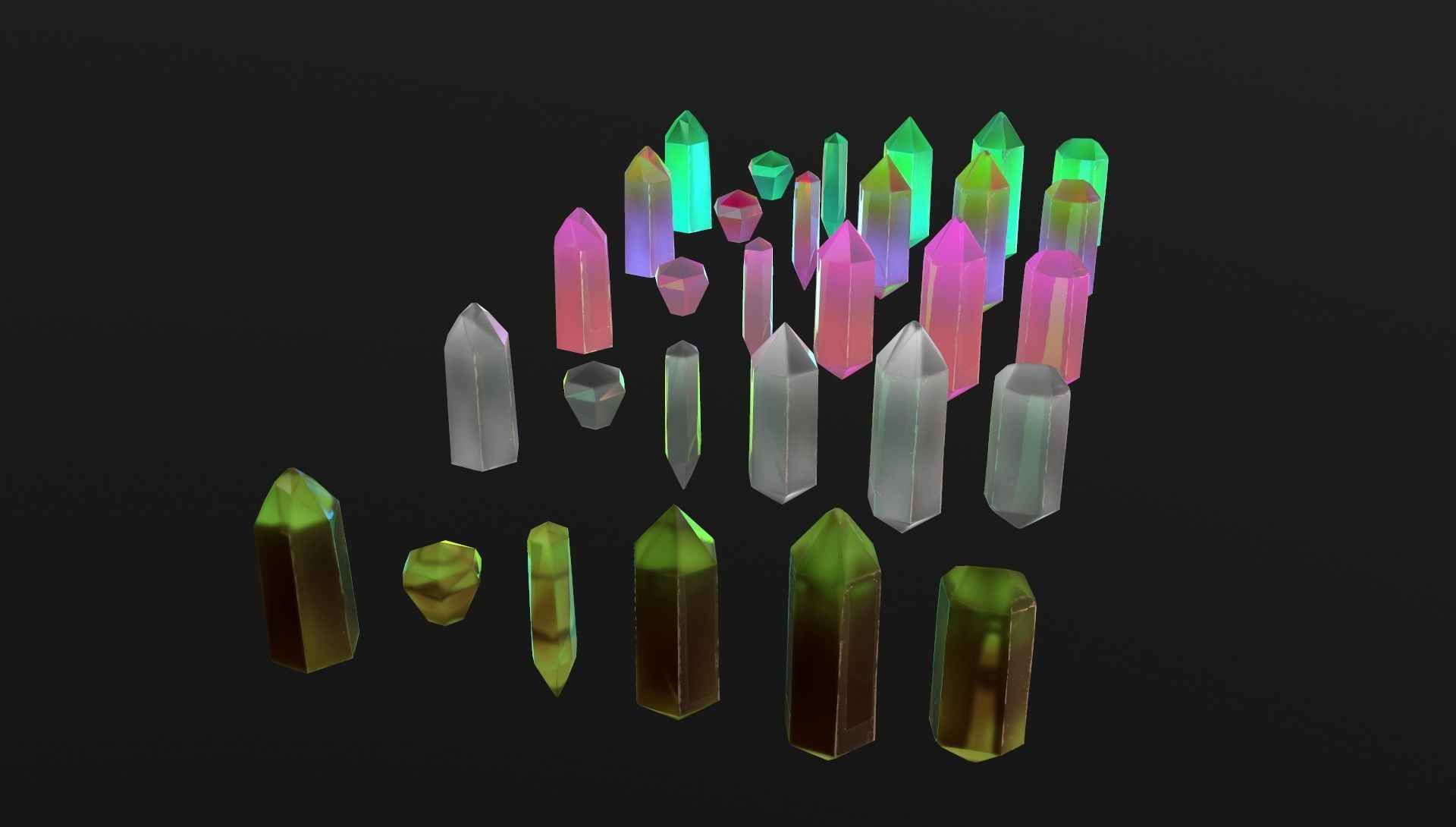 Cristalls asset Low-poly 3D model_15