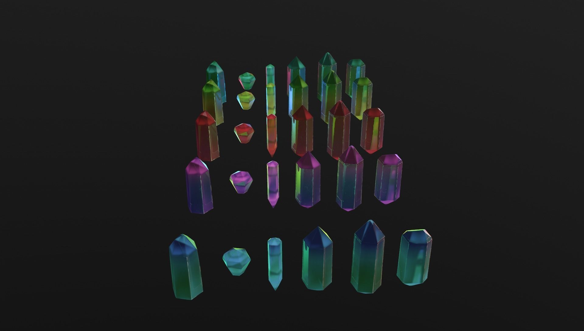 Cristalls asset Low-poly 3D model_16