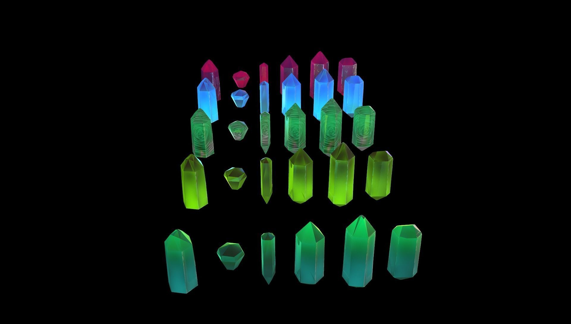 Cristalls asset Low-poly 3D model_6