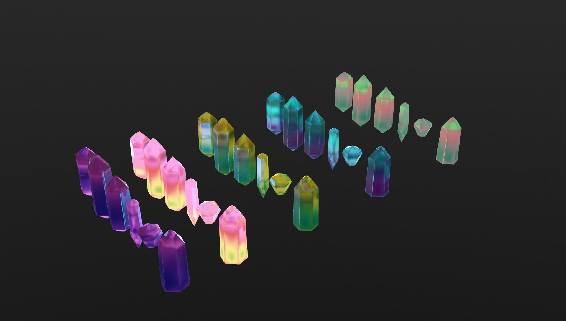 Cristalls asset Low-poly 3D model_20