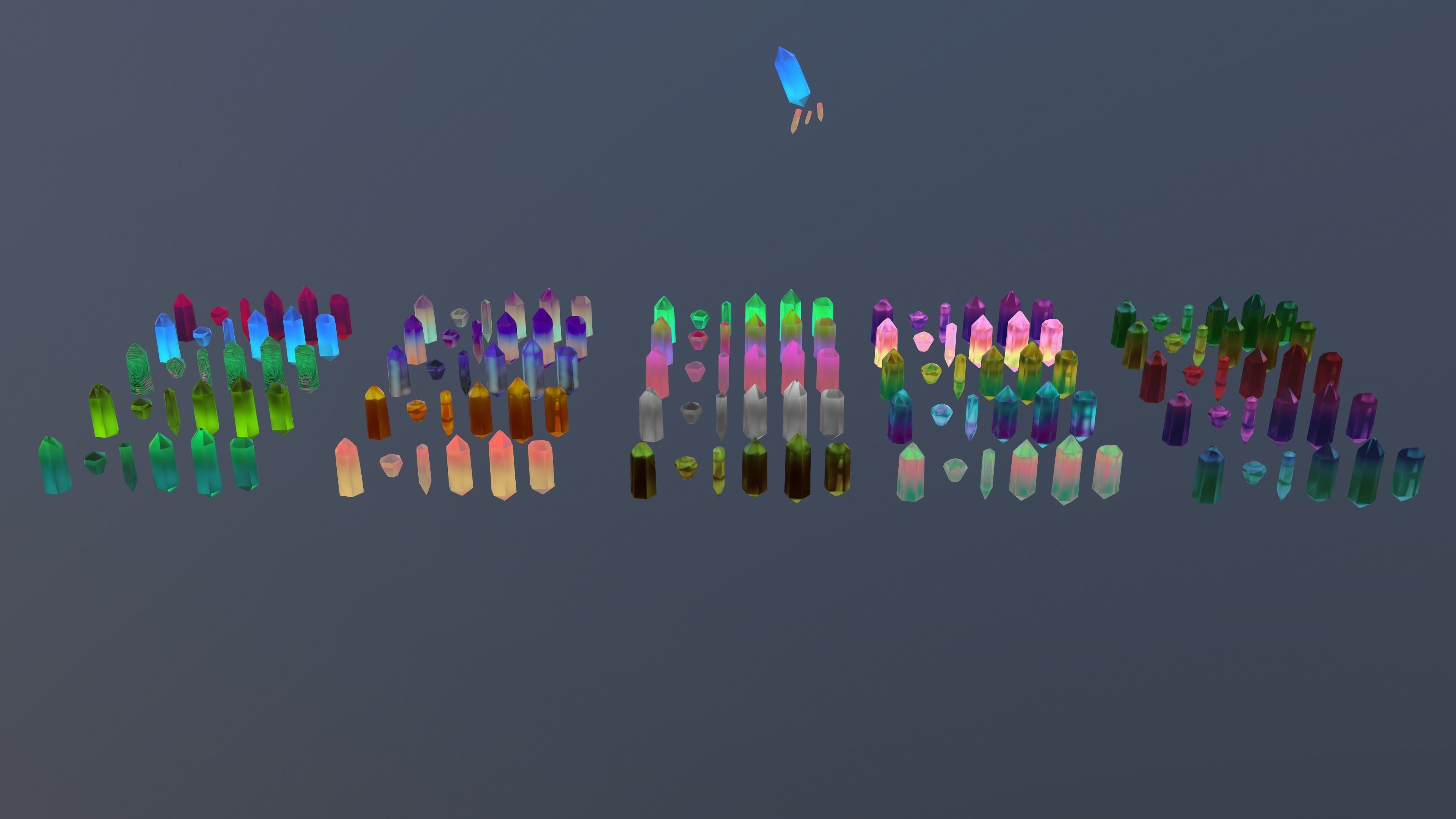 Cristalls asset Low-poly 3D model_23