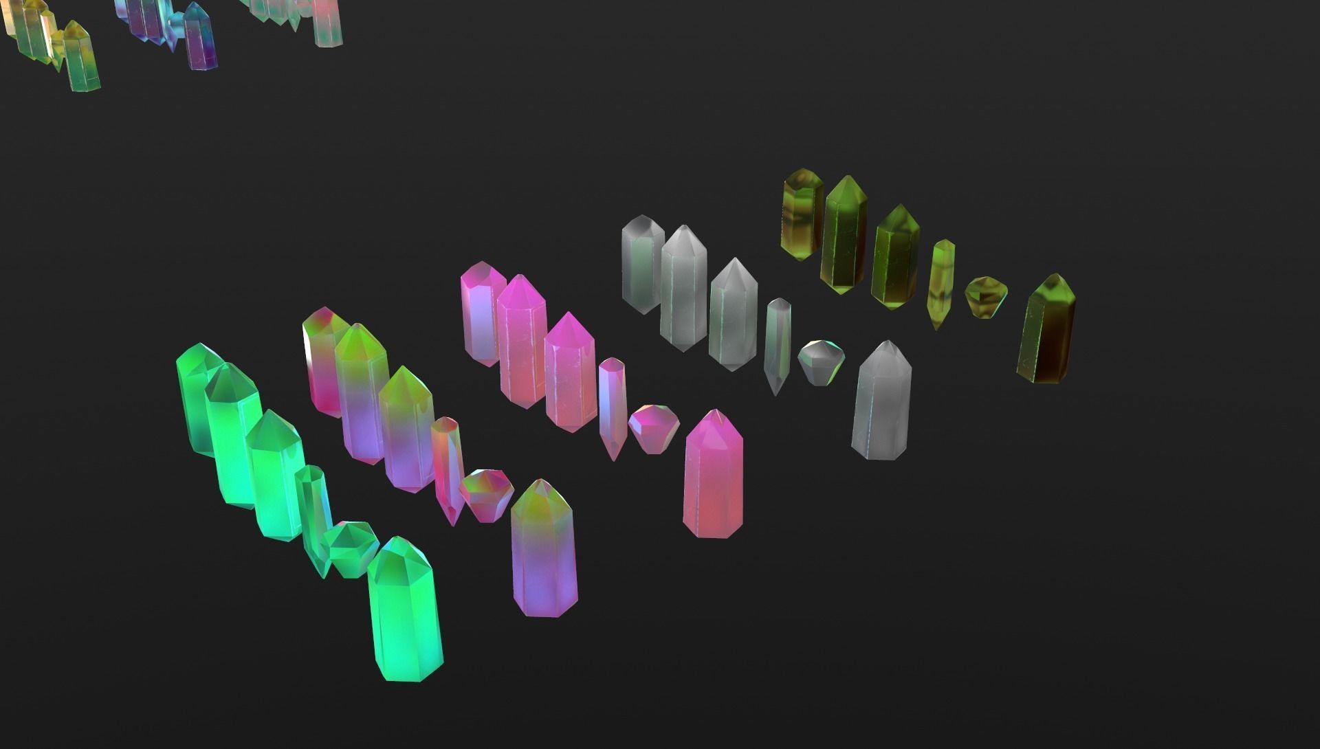 Cristalls asset Low-poly 3D model_14