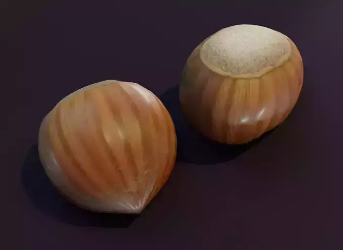 Cartoon Hazelnut 3D Model Low-poly 3D model