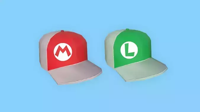 Character Cap - Mario and Luigi Theme - Hat Costume Low-poly 3D model