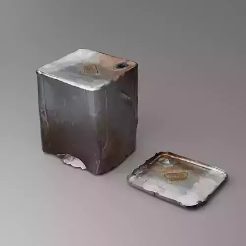 Low-Poly Scanned Grunge Metal Box with a lid 