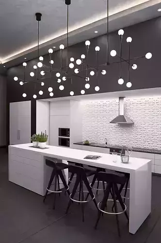 Modern Kitchen with minimalistic style 3D model
