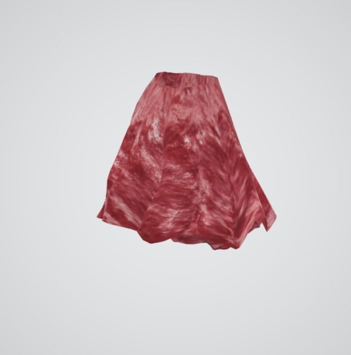 Pink velvet skirt Free 3D model_1