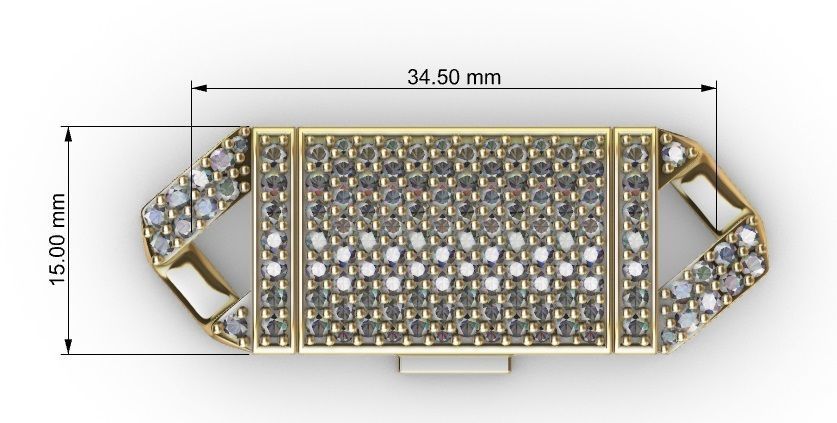 15 MM MIAMI CUBAN LINK CHAIN DIAMOND FOR BRACELET OR NECKLACE 3D print model_8