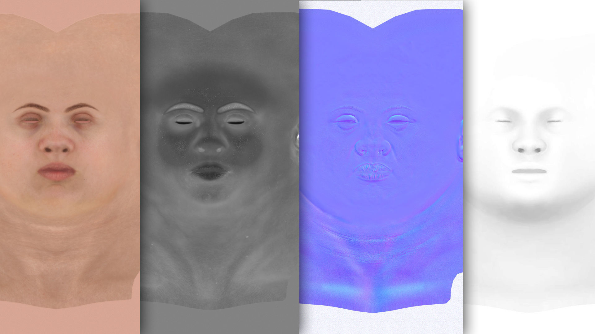 Rigged Female Model with Facial Blend shapes Low-poly 3D model_8