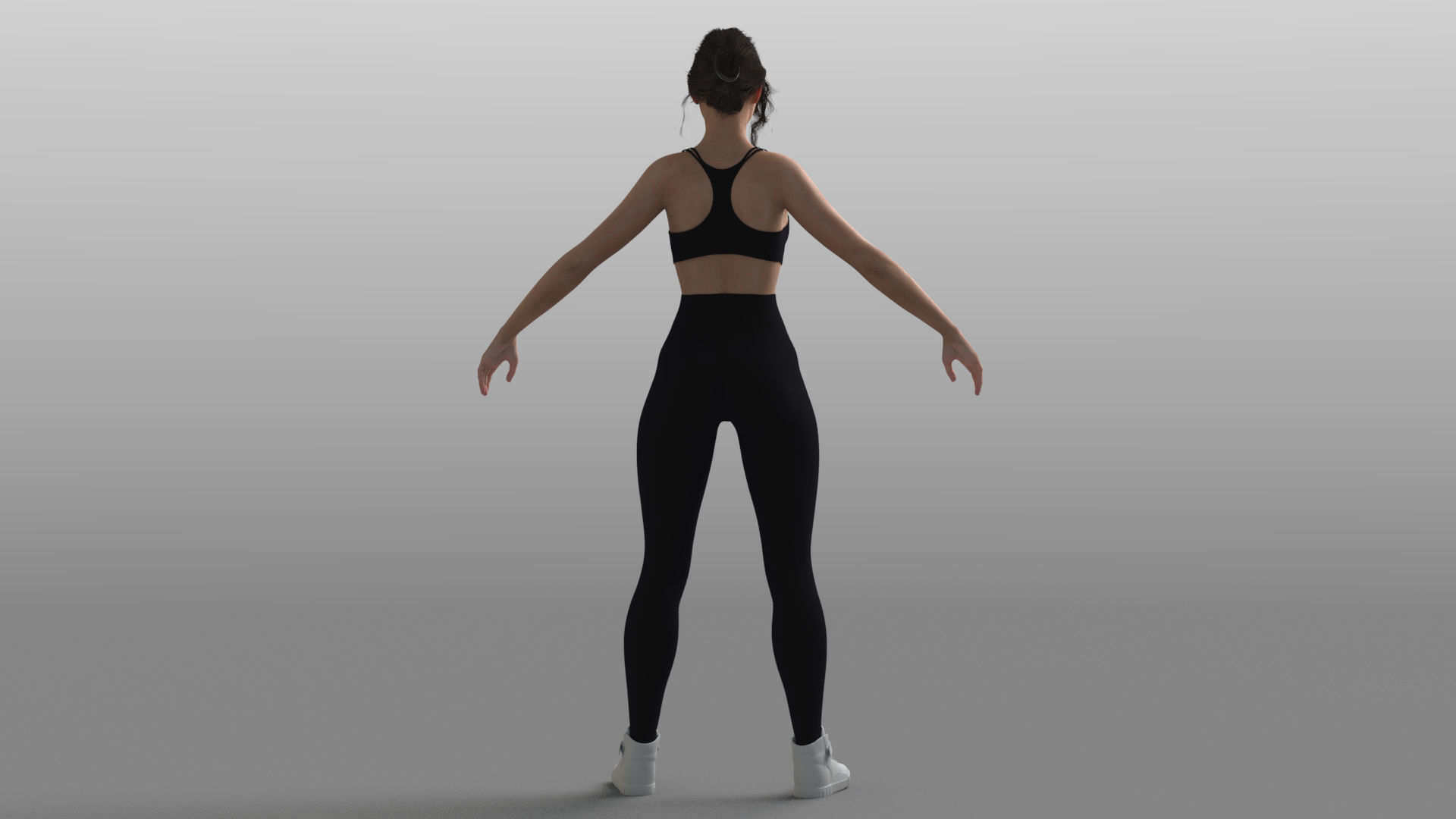 Rigged Female Model with Facial Blend shapes Low-poly 3D model_5