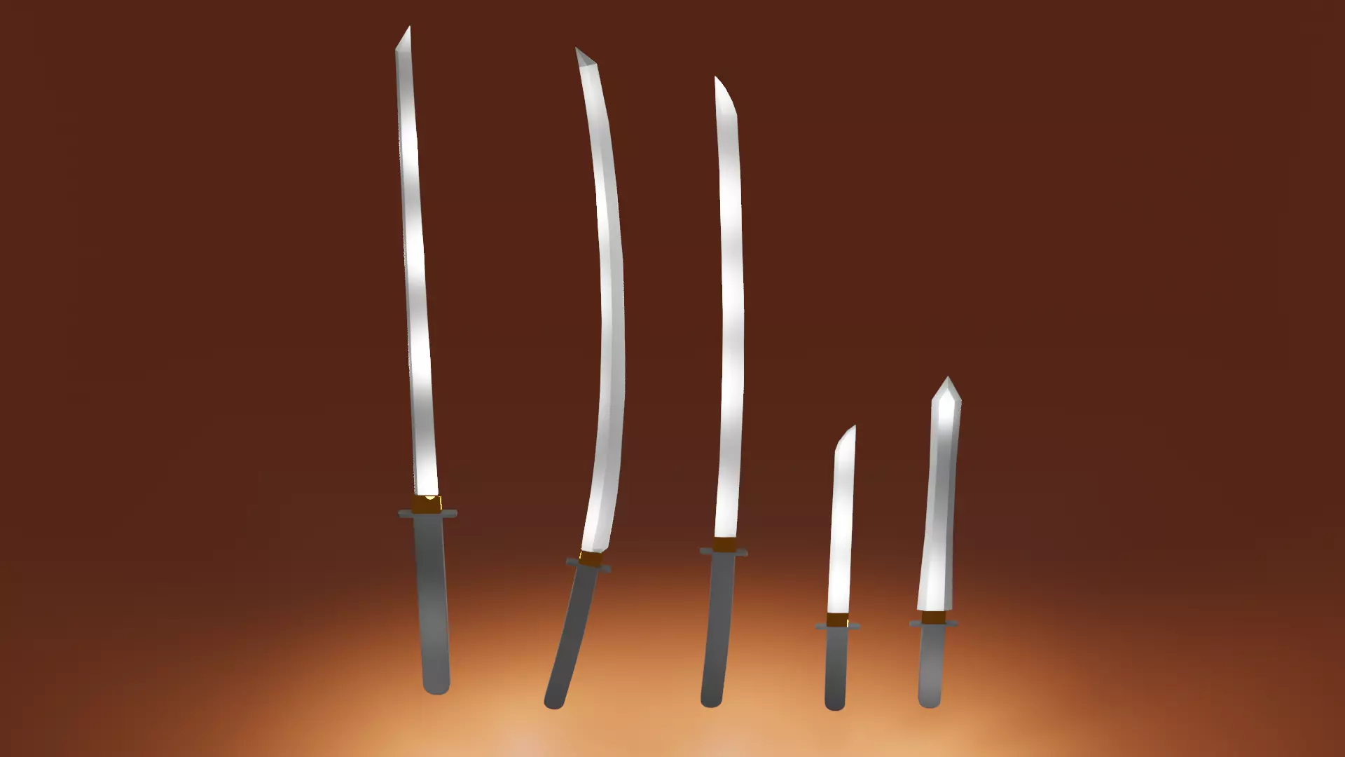 Pack katanas 3D model_0