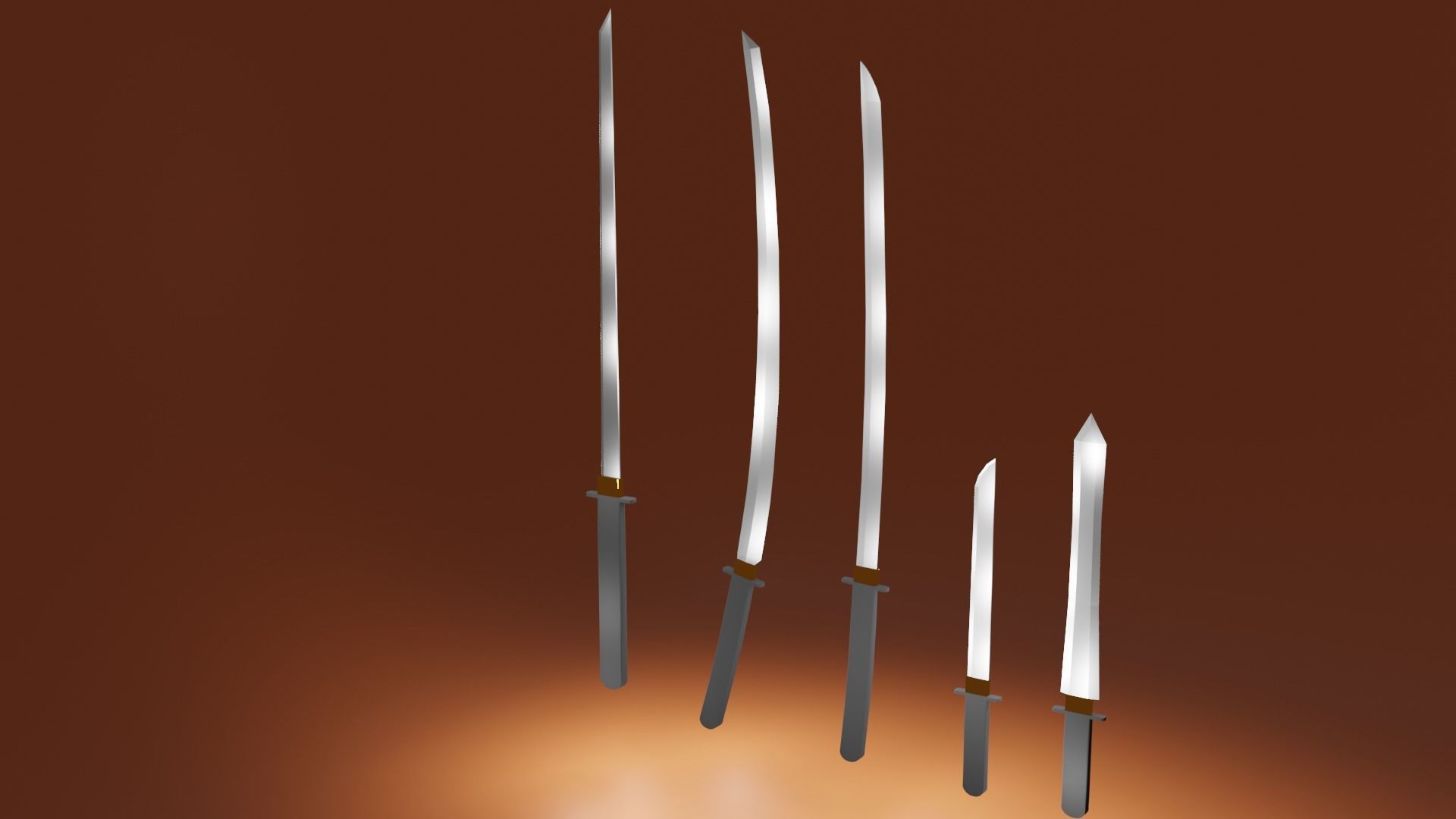 Pack katanas 3D model_1