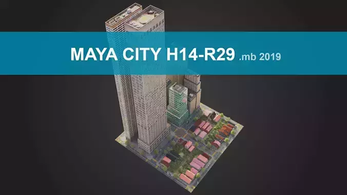 Realistic City District H14-R29 MAYA