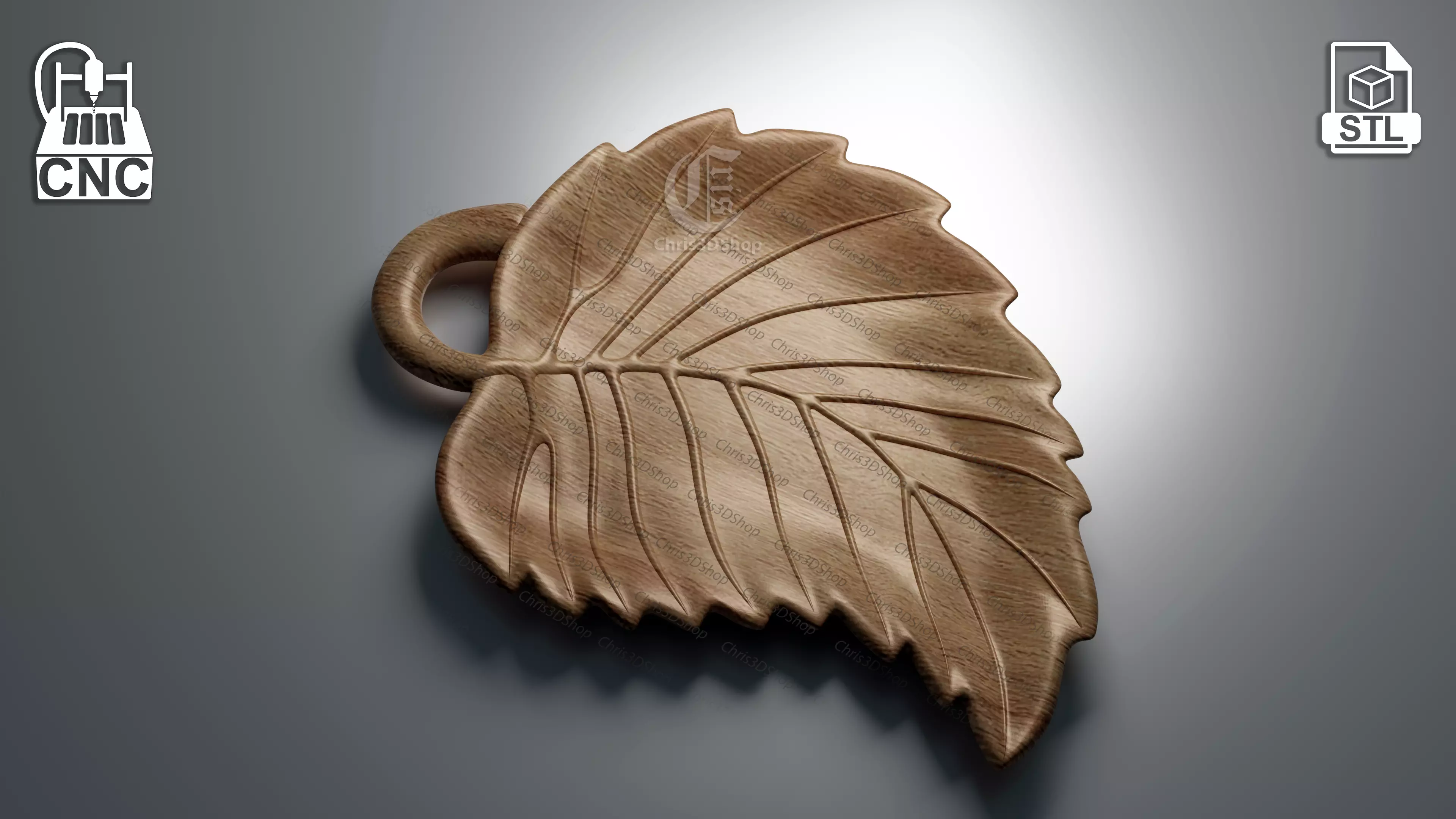 Leaf Tray - 3D STL File for CNC 3D model_0