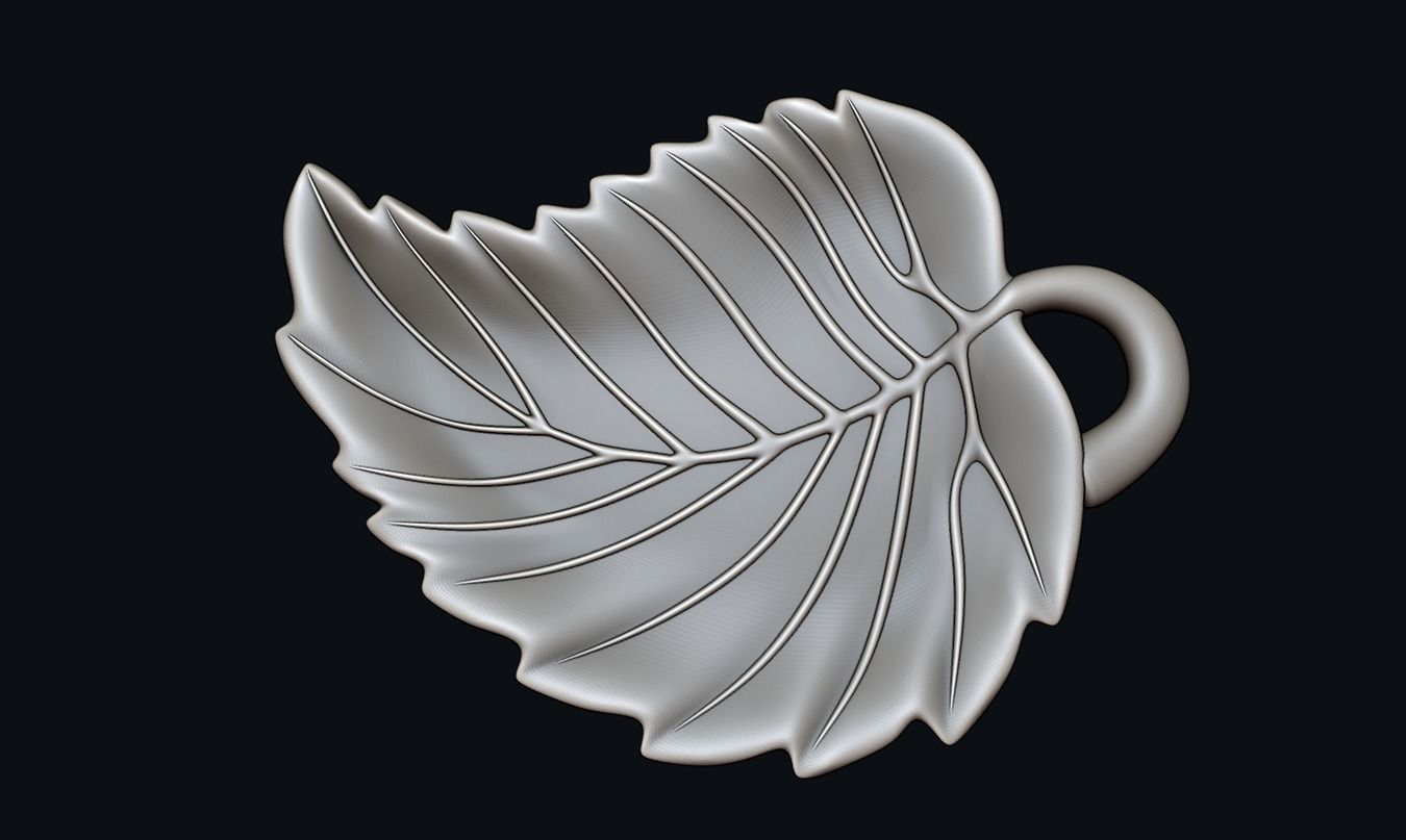 Leaf Tray - 3D STL File for CNC 3D model_1