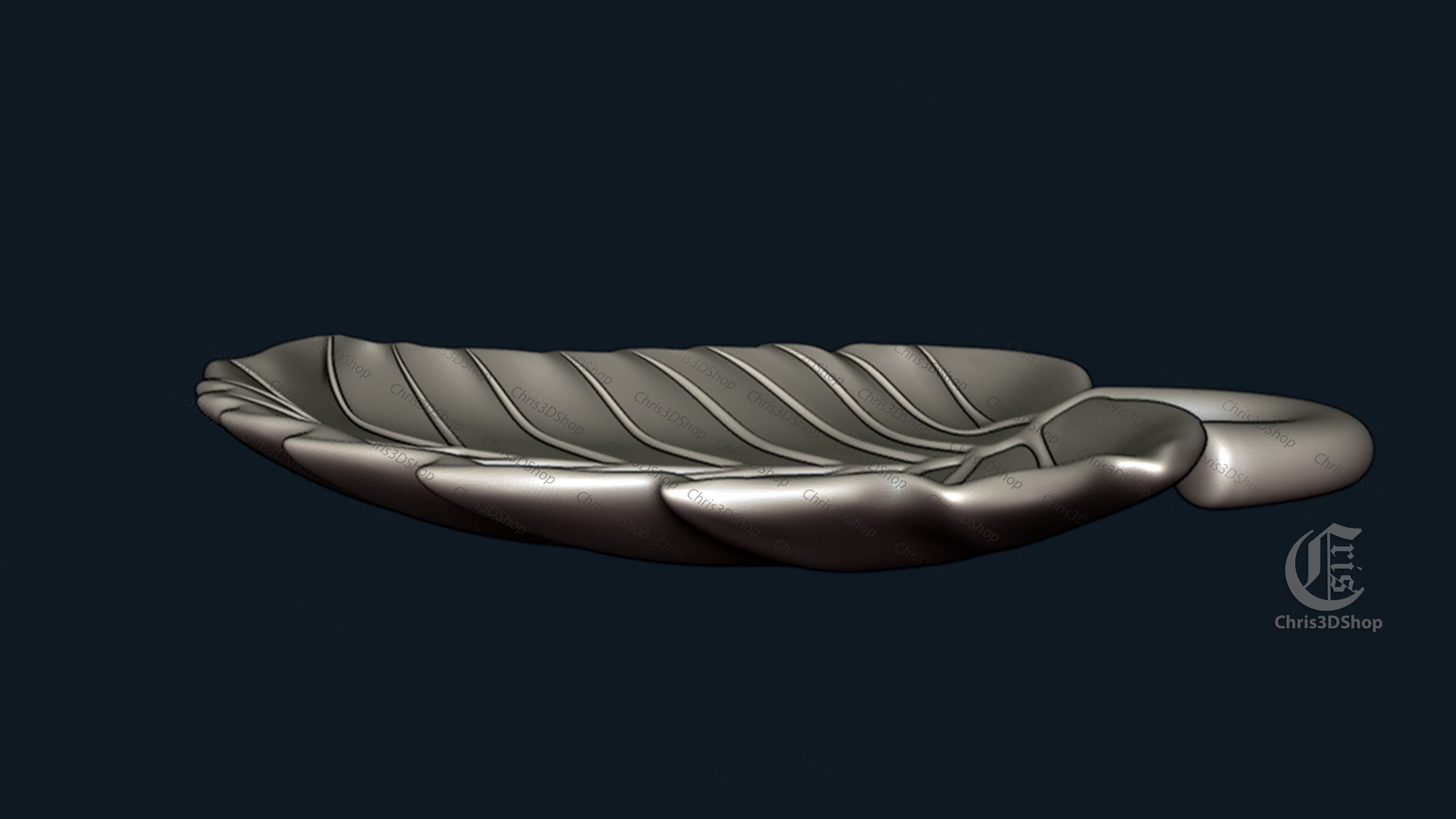 Leaf Tray - 3D STL File for CNC 3D model_3