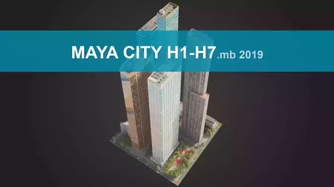 Realistic City District H1-H7 MAYA