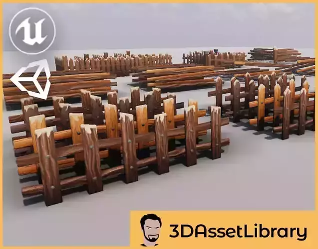 Stylized Fence Set Vol 1 For Unreal And Unity
