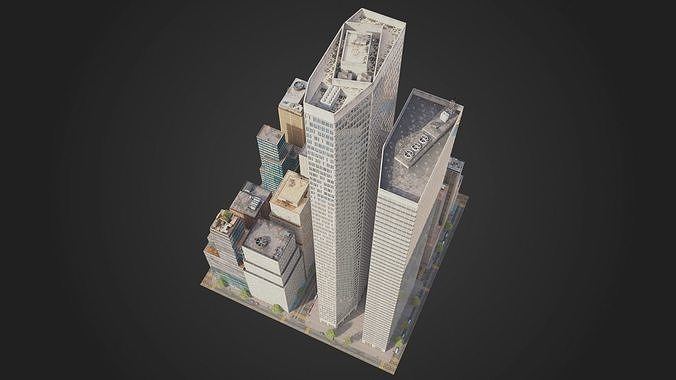 City District H5-C5 MAYA Low-poly 3D model 4