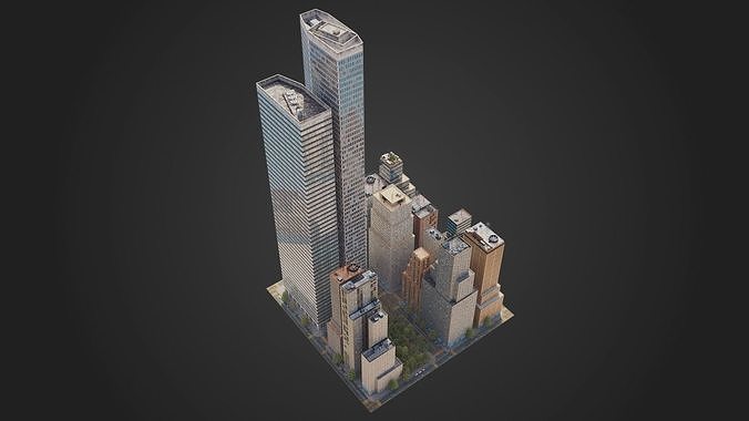 City District H5-C5 MAYA Low-poly 3D model 5