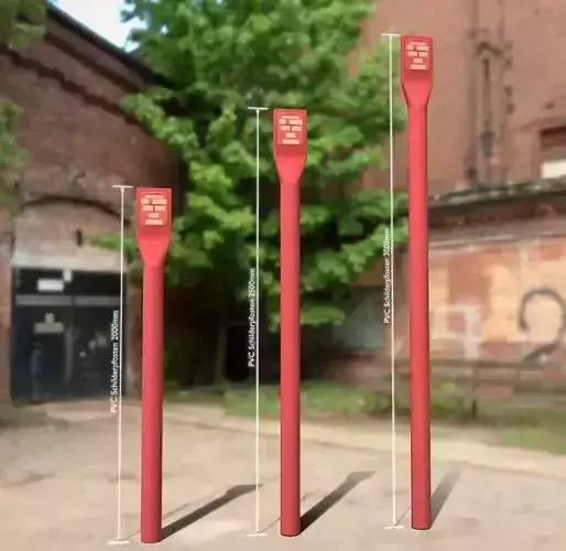 PVC Schilderpfosten Hinweisschild Fernwaerme Low-poly 3D model