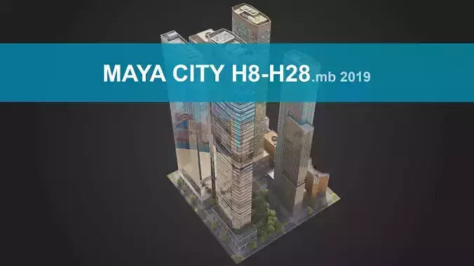 Realistic City District H8-H28 MAYA
