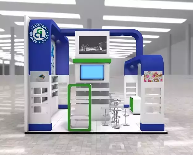 Exhibition Stand Booth stall 6x6m Height 500cm 3 Sides Open