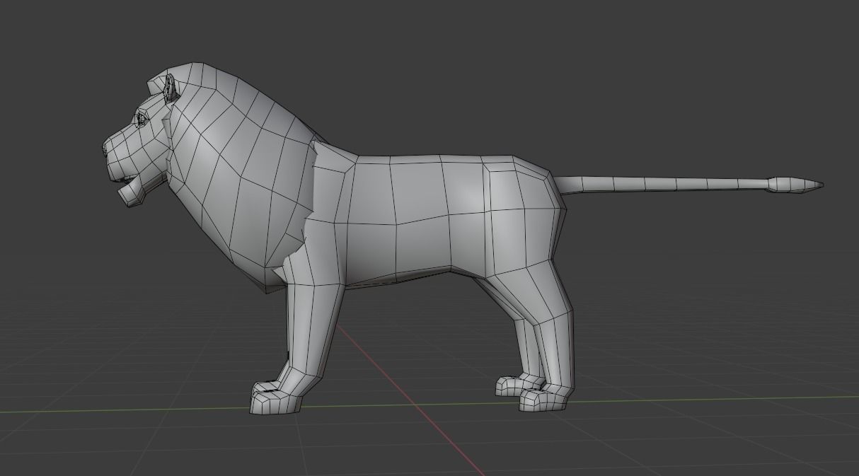 Low poly Lion Rigged 3D model Low-poly 3D model_8