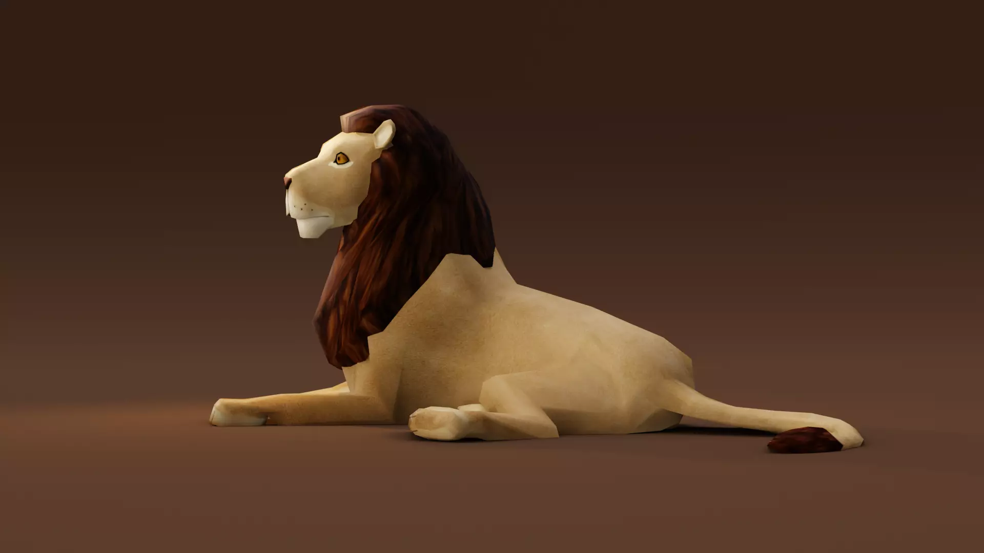 Low poly Lion Rigged 3D model Low-poly 3D model_0