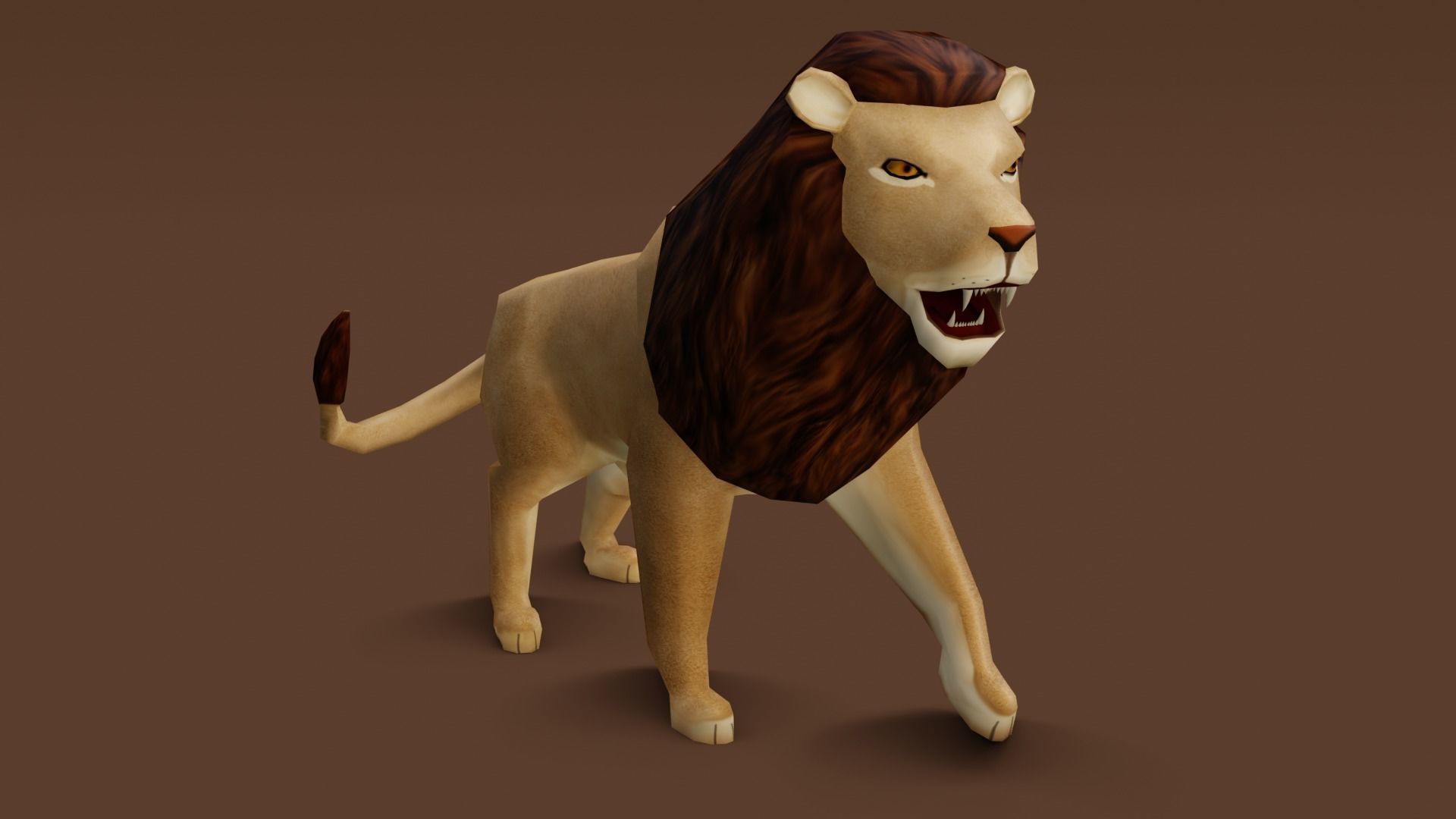 Low poly Lion Rigged 3D model Low-poly 3D model_3
