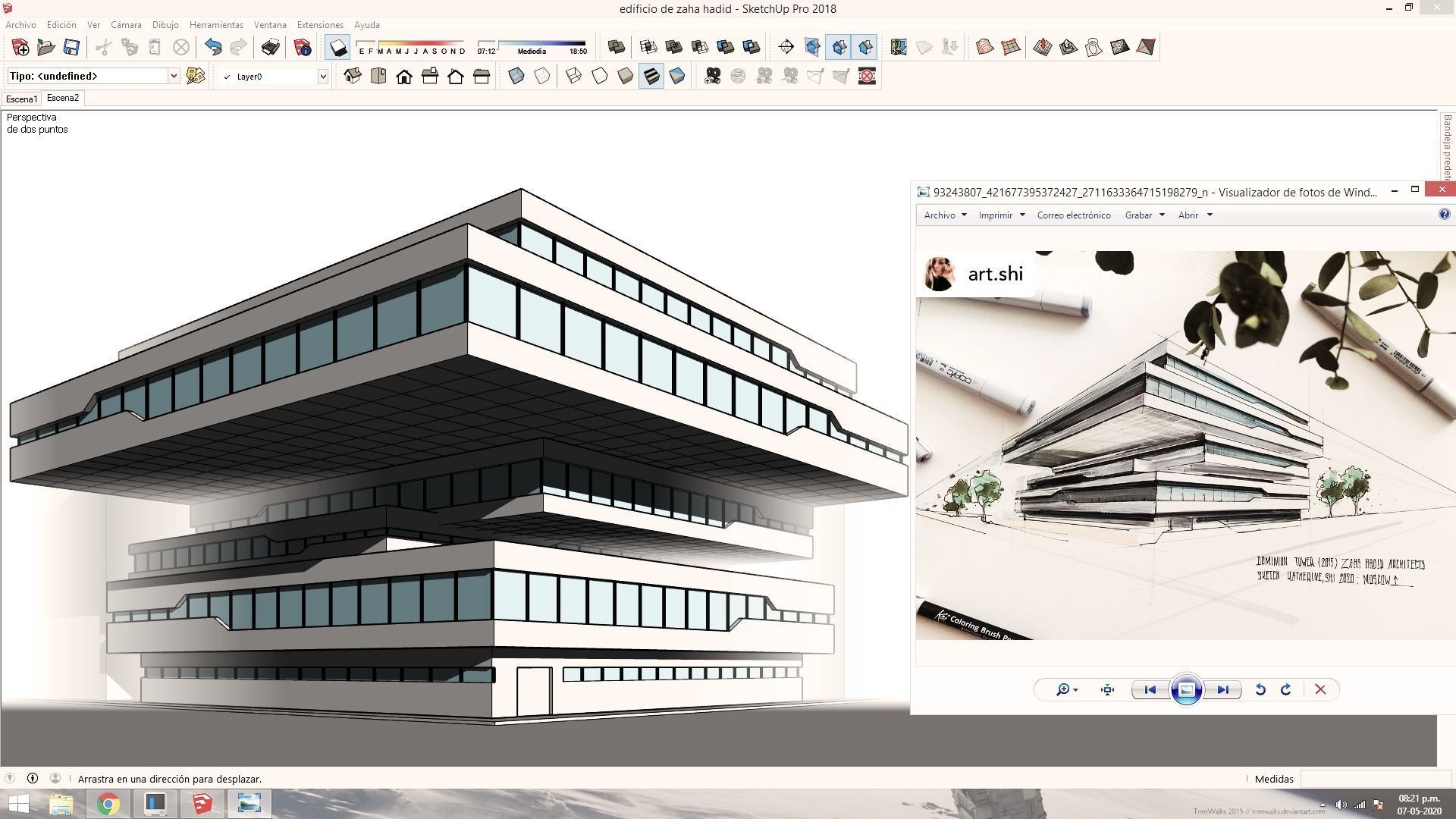 Zaha Hadid Dominion Tower Office Buildings  Low-poly 3D model_5