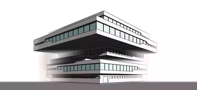 Zaha Hadid Dominion Tower Office Buildings  Low-poly 3D model