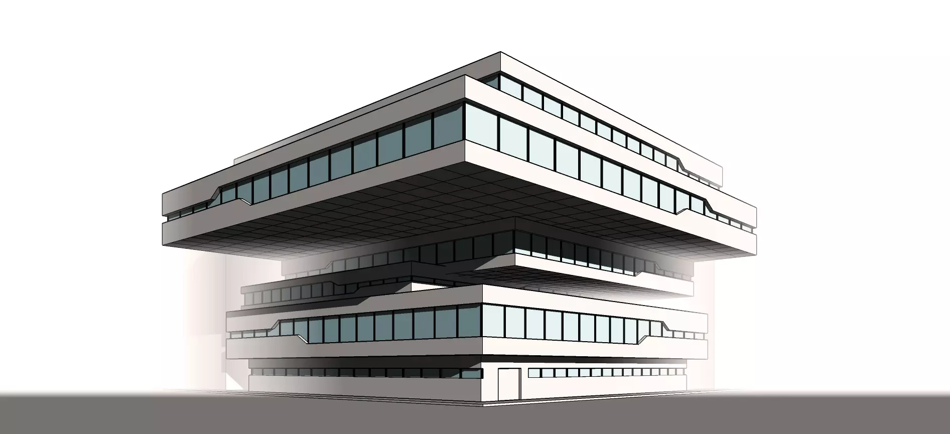 Zaha Hadid Dominion Tower Office Buildings  Low-poly 3D model_0
