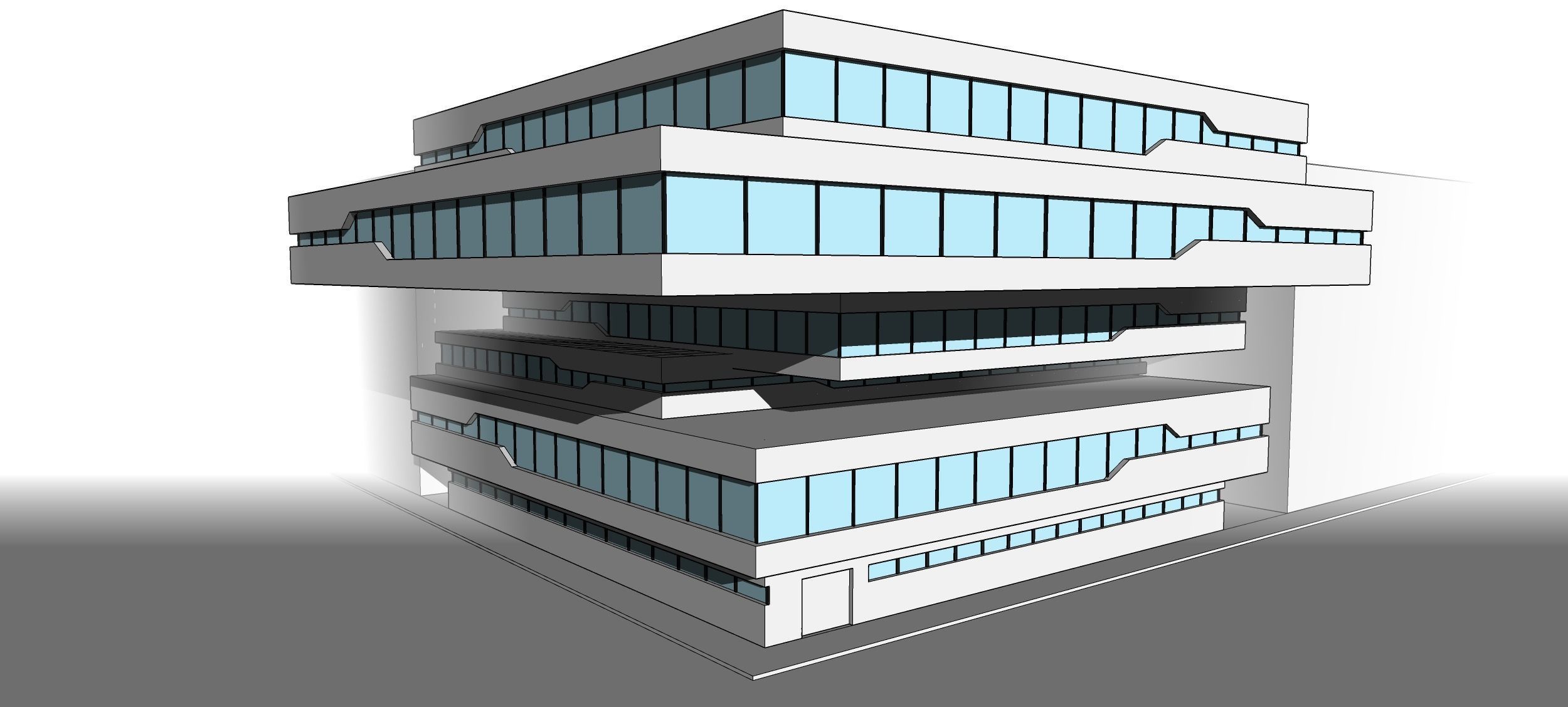Zaha Hadid Dominion Tower Office Buildings  Low-poly 3D model_13