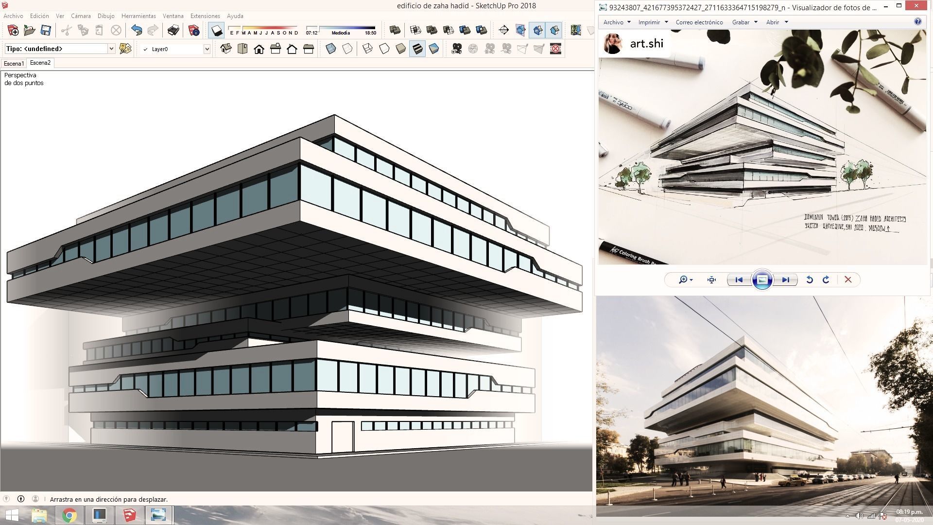Zaha Hadid Dominion Tower Office Buildings  Low-poly 3D model_4