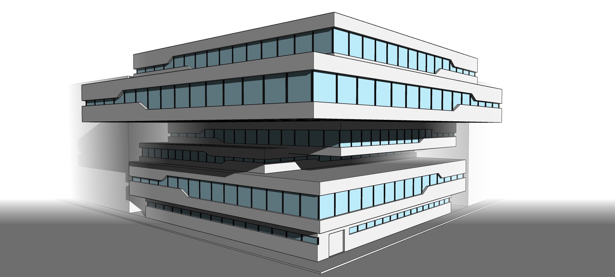 Zaha Hadid Dominion Tower Office Buildings  Low-poly 3D model_10