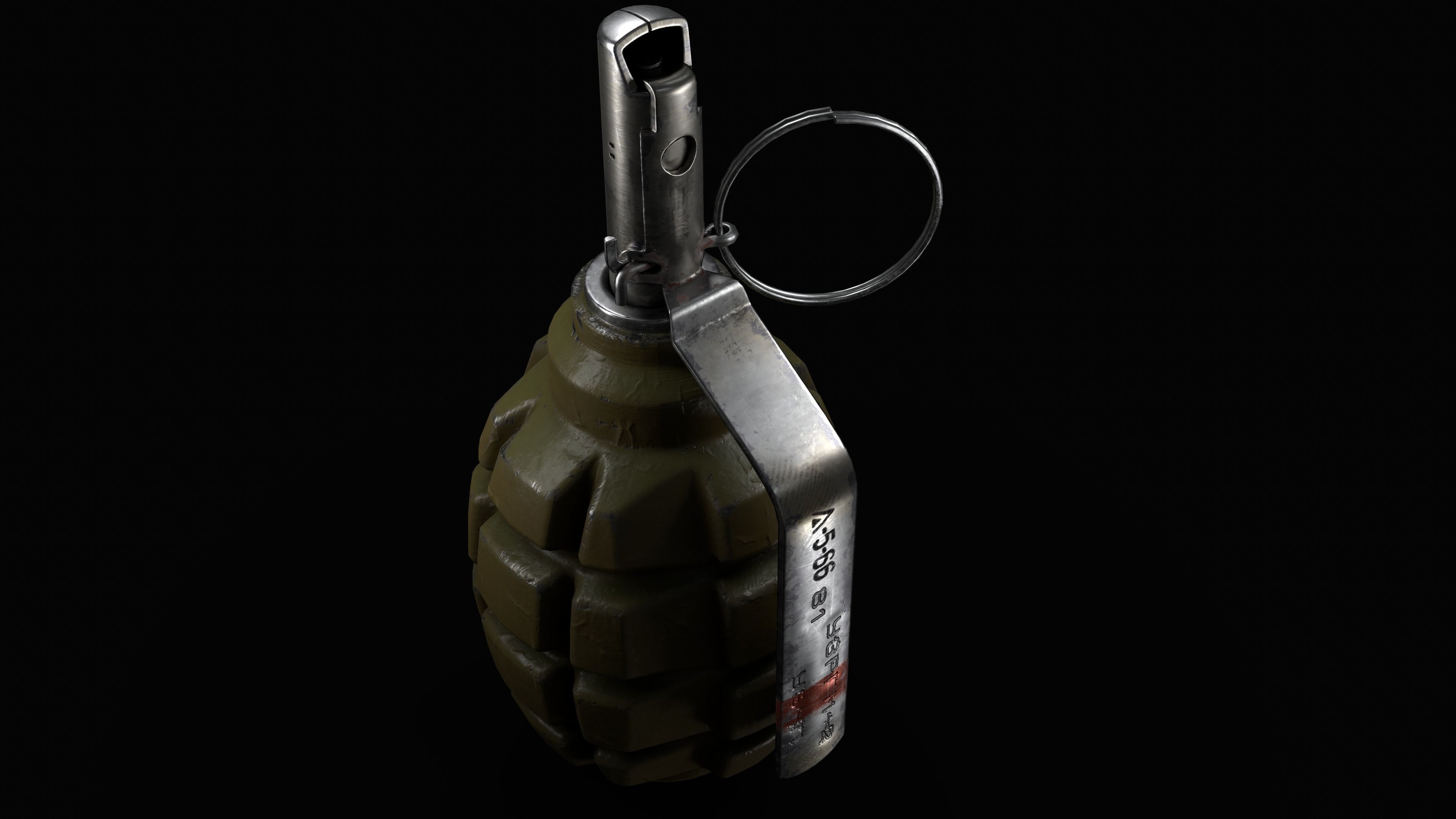 F1 Grenade Low-poly 3D model_1