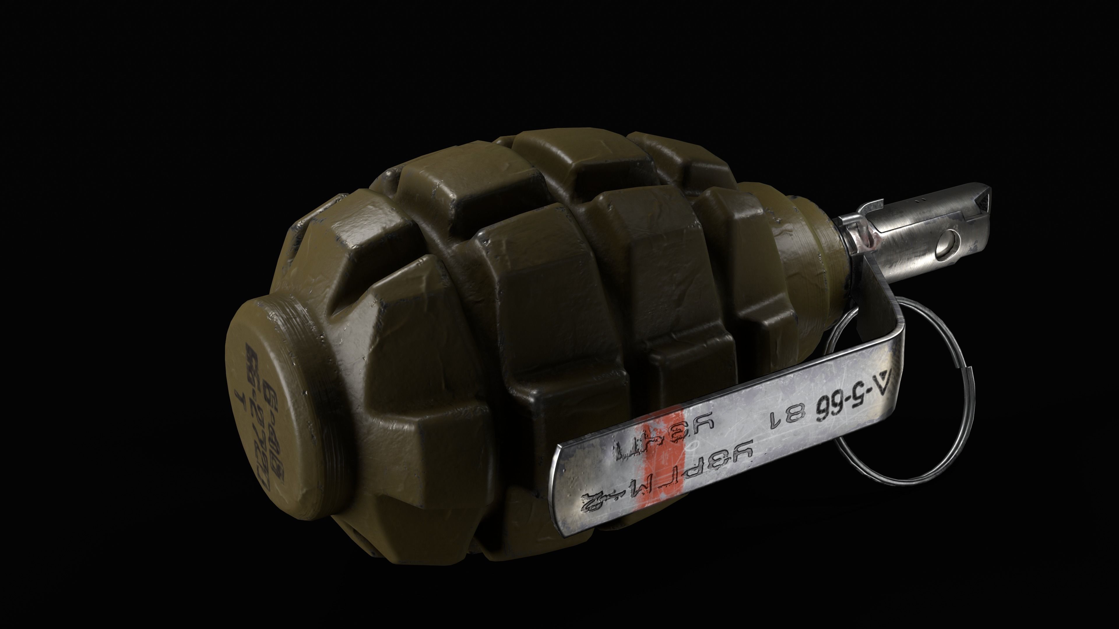 F1 Grenade Low-poly 3D model_2