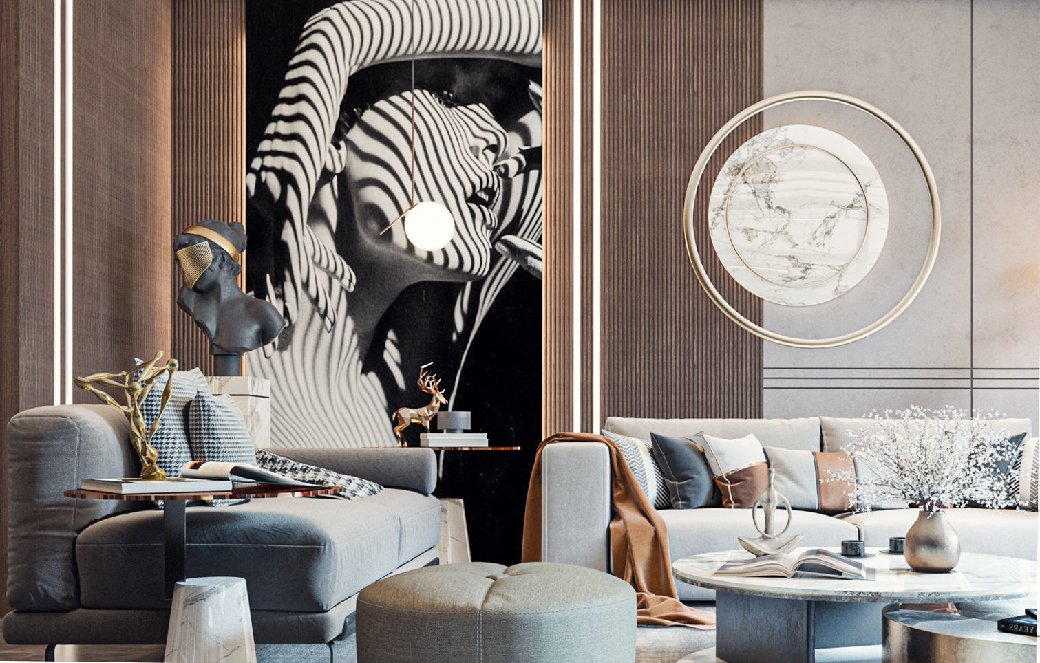 Modern Reception and Kitchen with Dining area  3D model_3