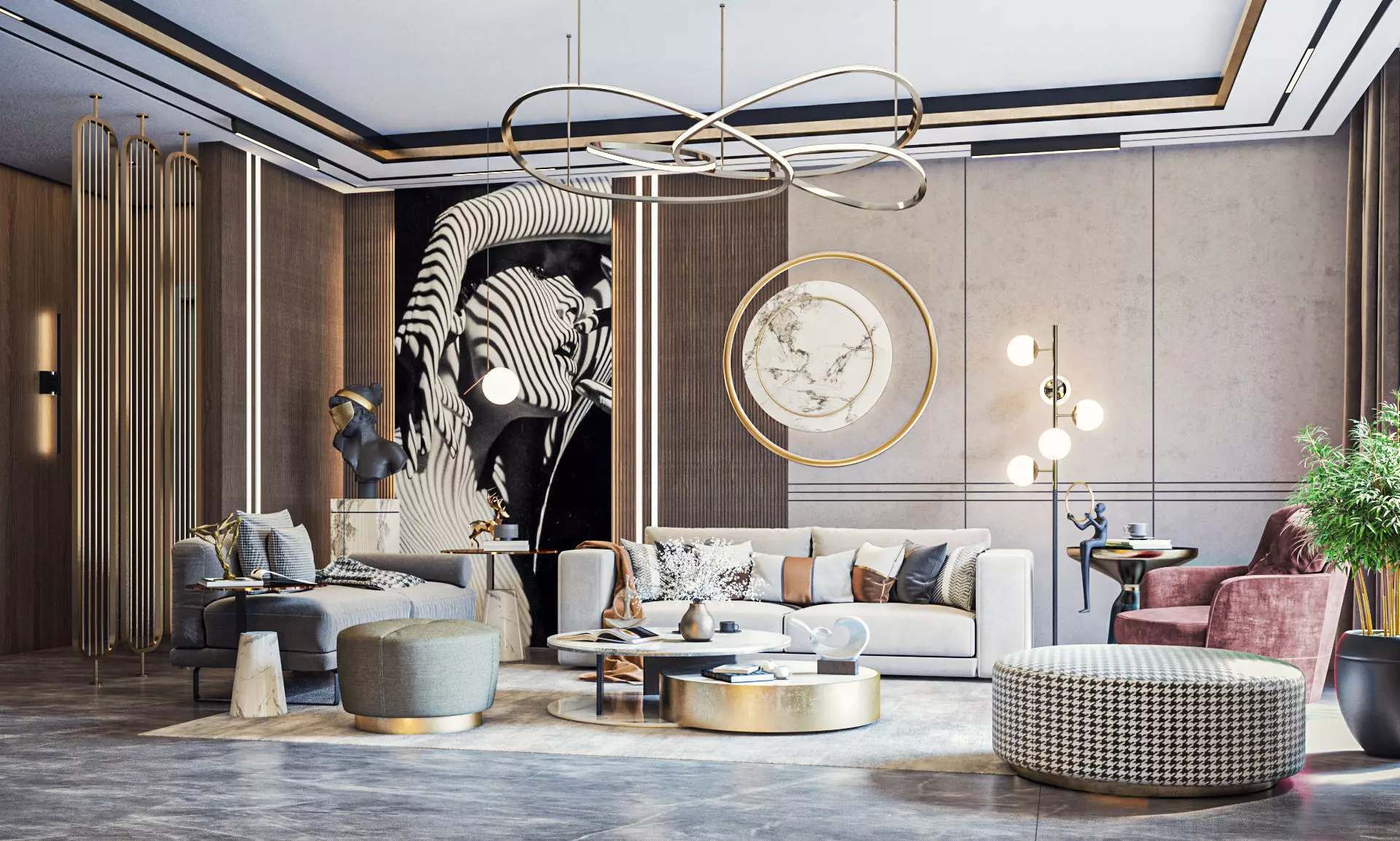 Modern Reception and Kitchen with Dining area  3D model_0