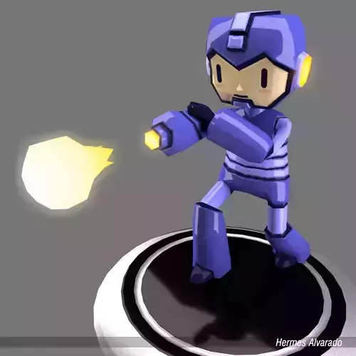 Megaman Toon Lowpolygonal