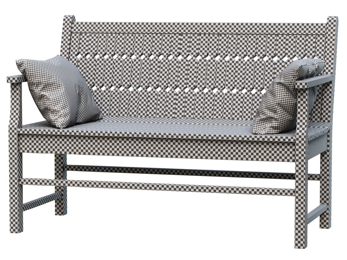 Chippendale Patio Bench  3D model_5
