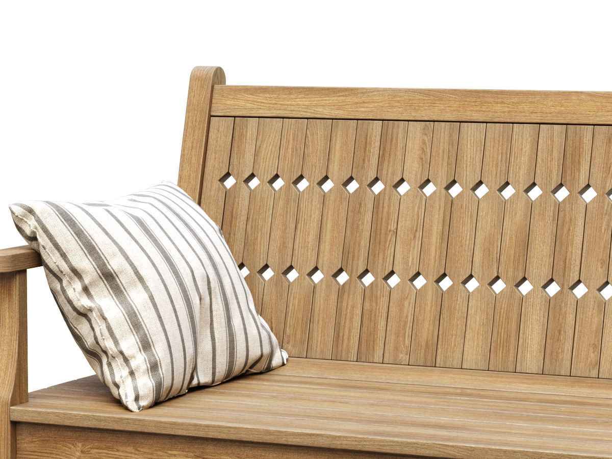 Chippendale Patio Bench  3D model_1