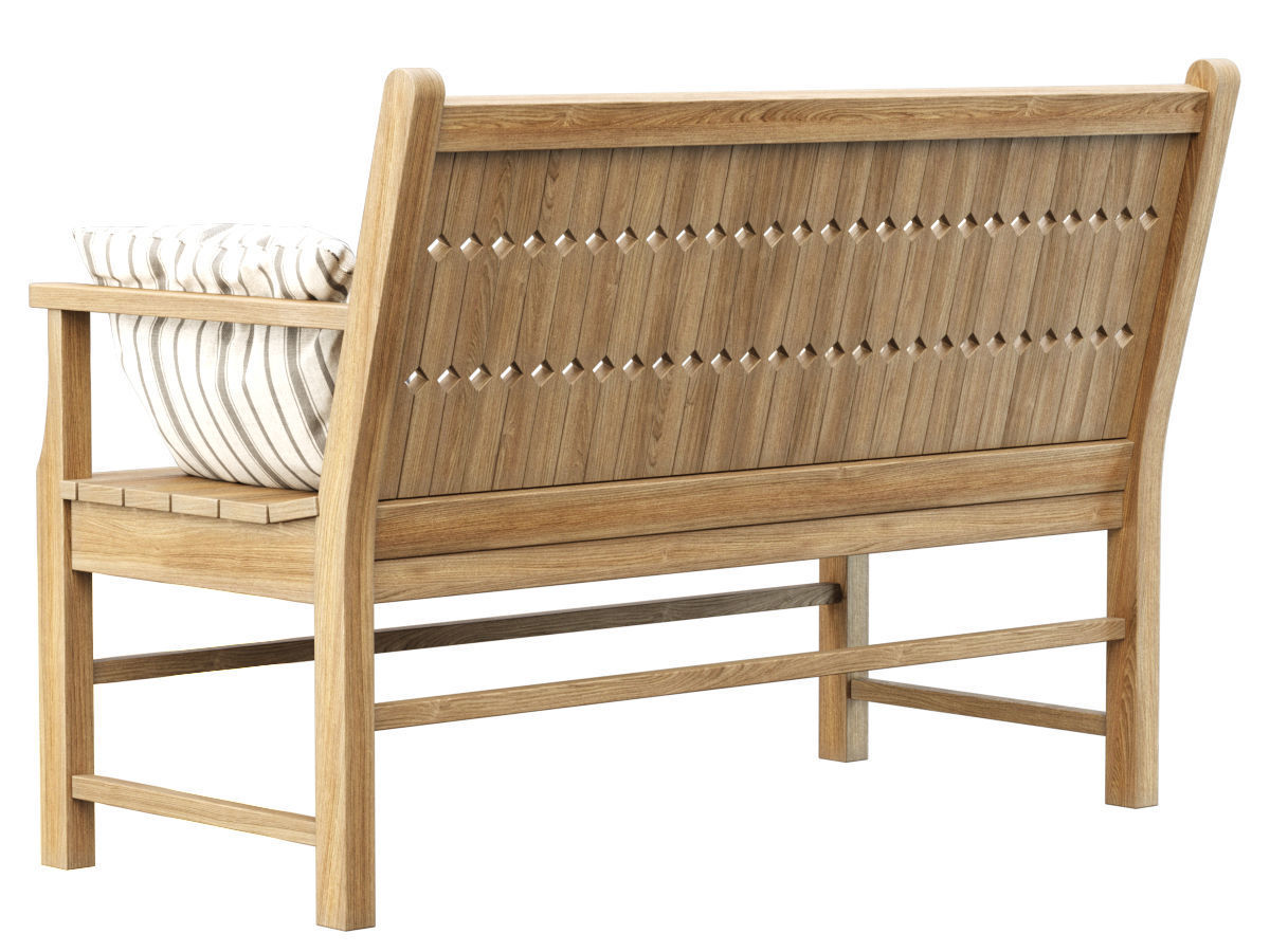 Chippendale Patio Bench  3D model_3