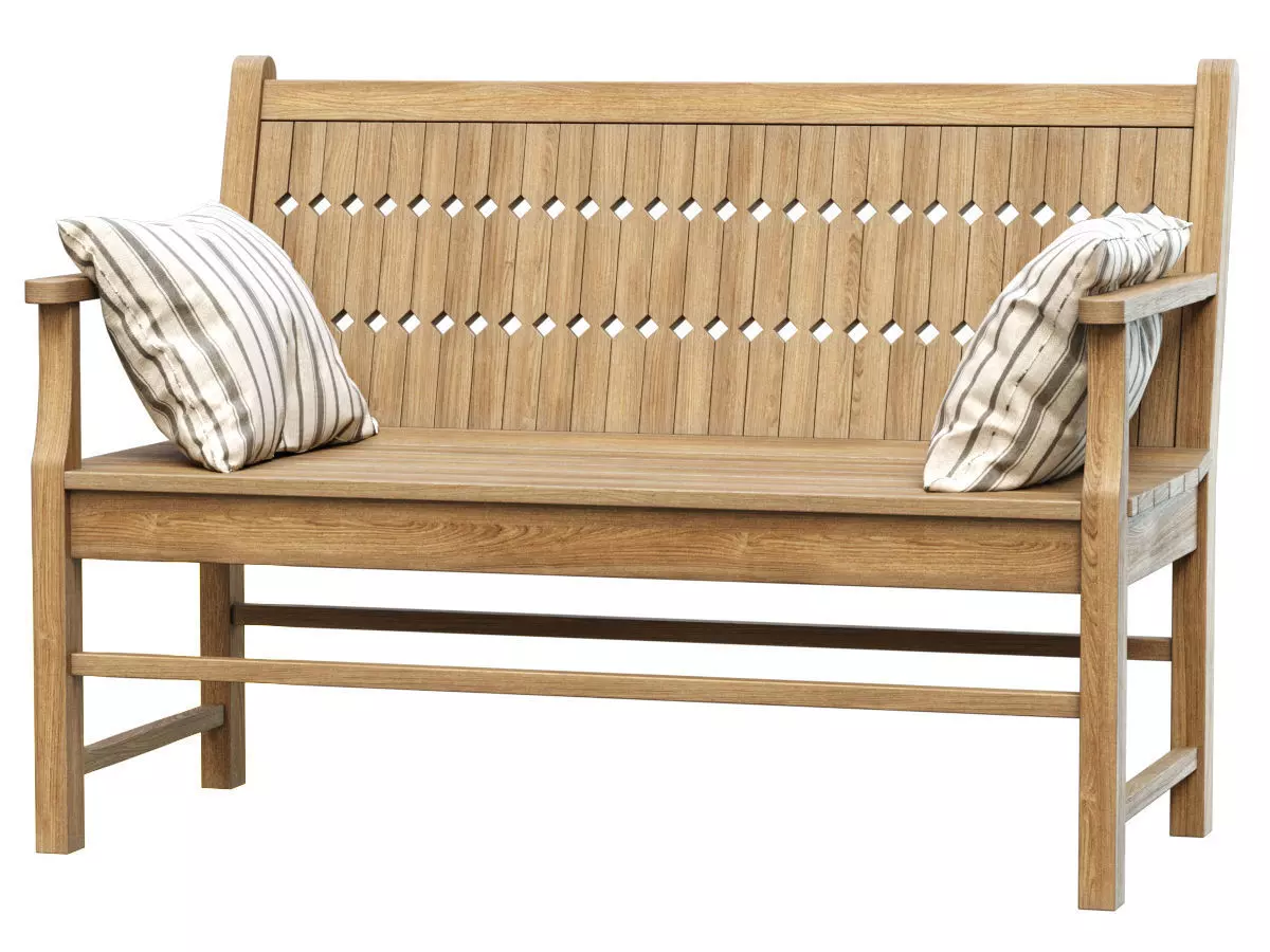 Chippendale Patio Bench  3D model_0
