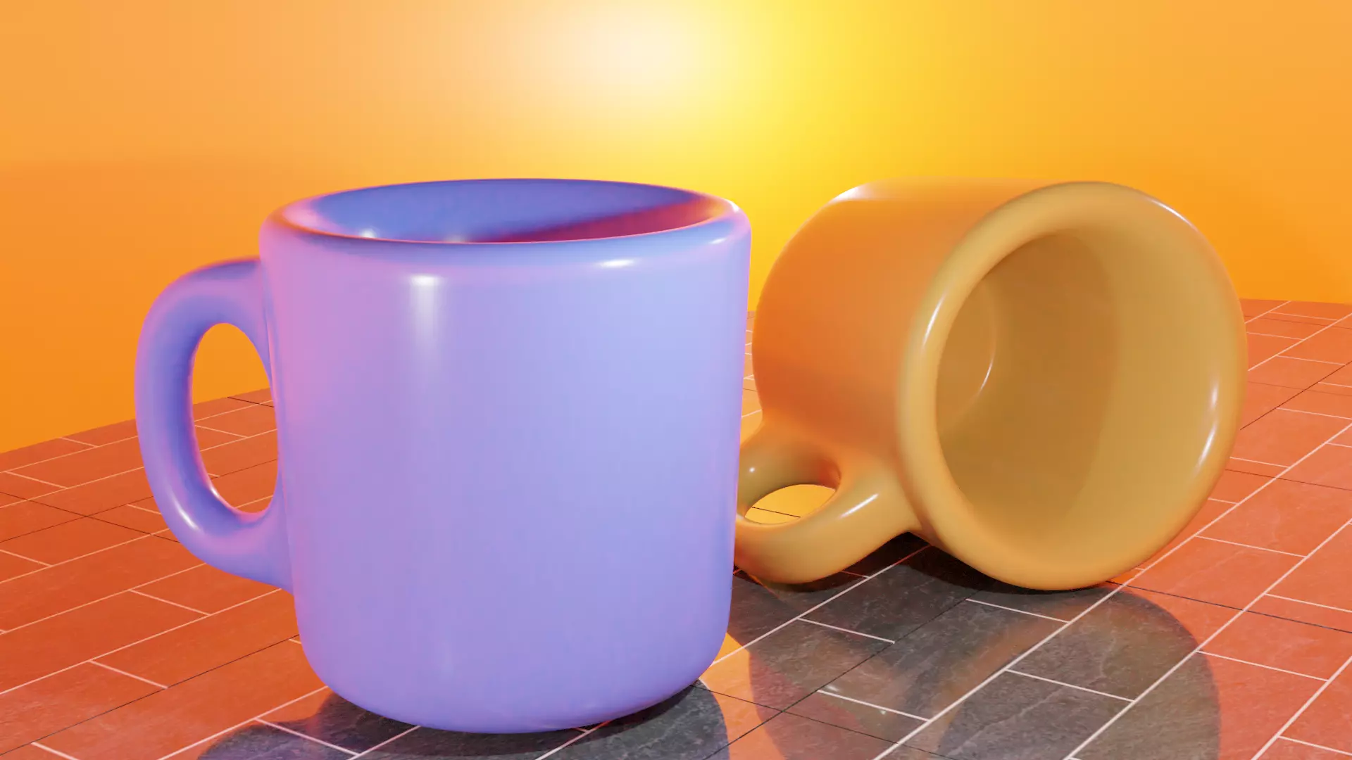 3d Mug two coffee mugs Free 3D model