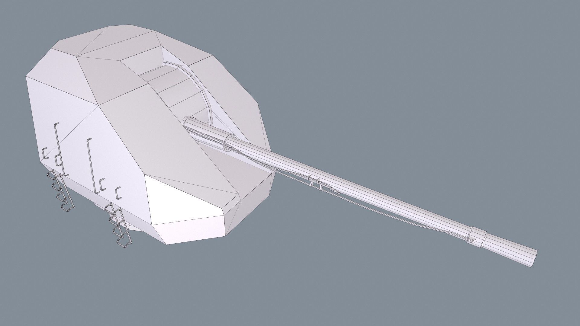 Ship Gun A-192M Low-poly 3D model_10