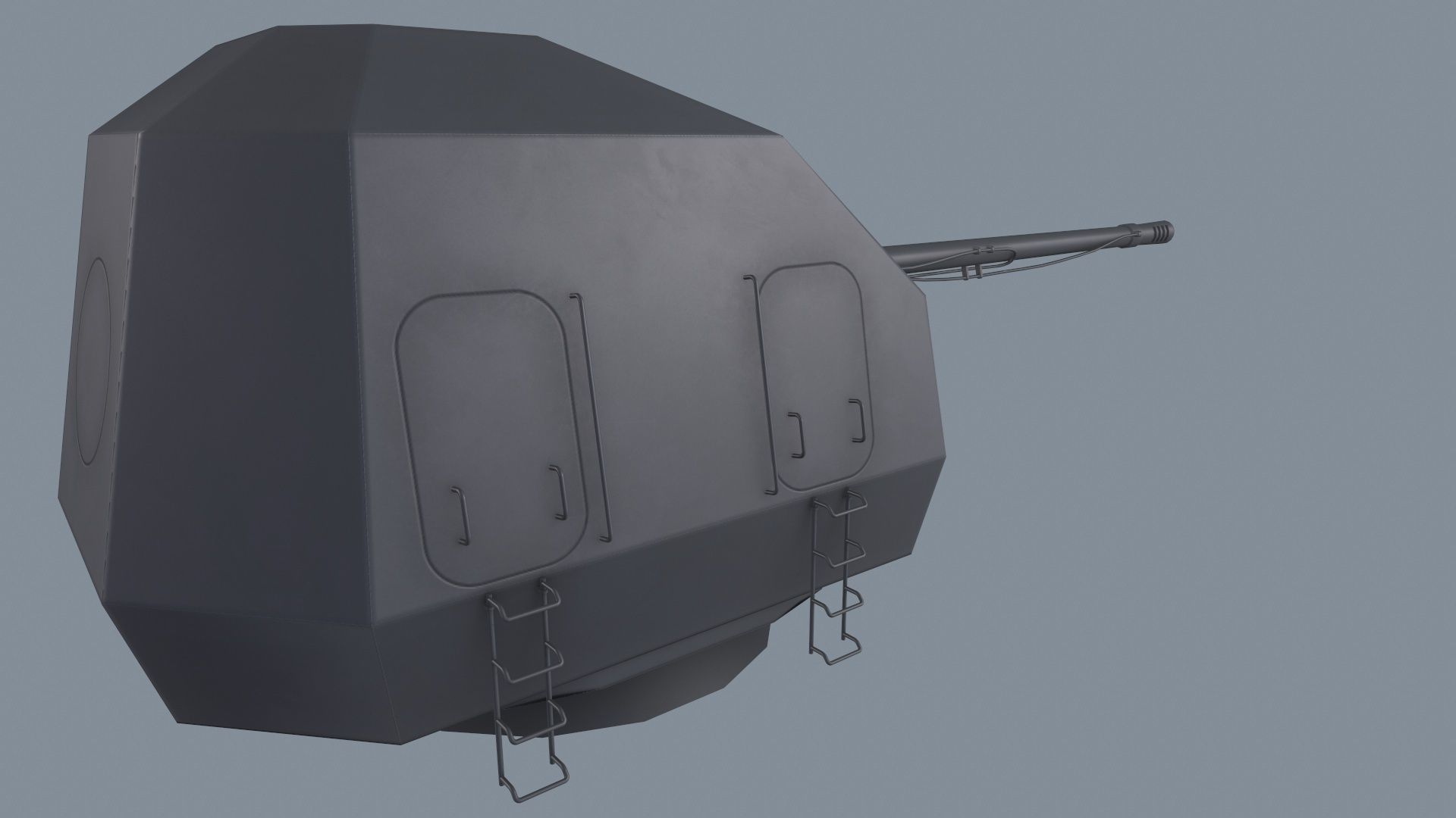 Ship Gun A-192M Low-poly 3D model_3
